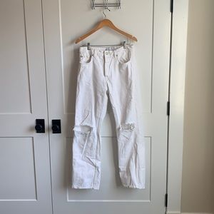 Zara white bootcut distressed denim Size 10 - Never worn!